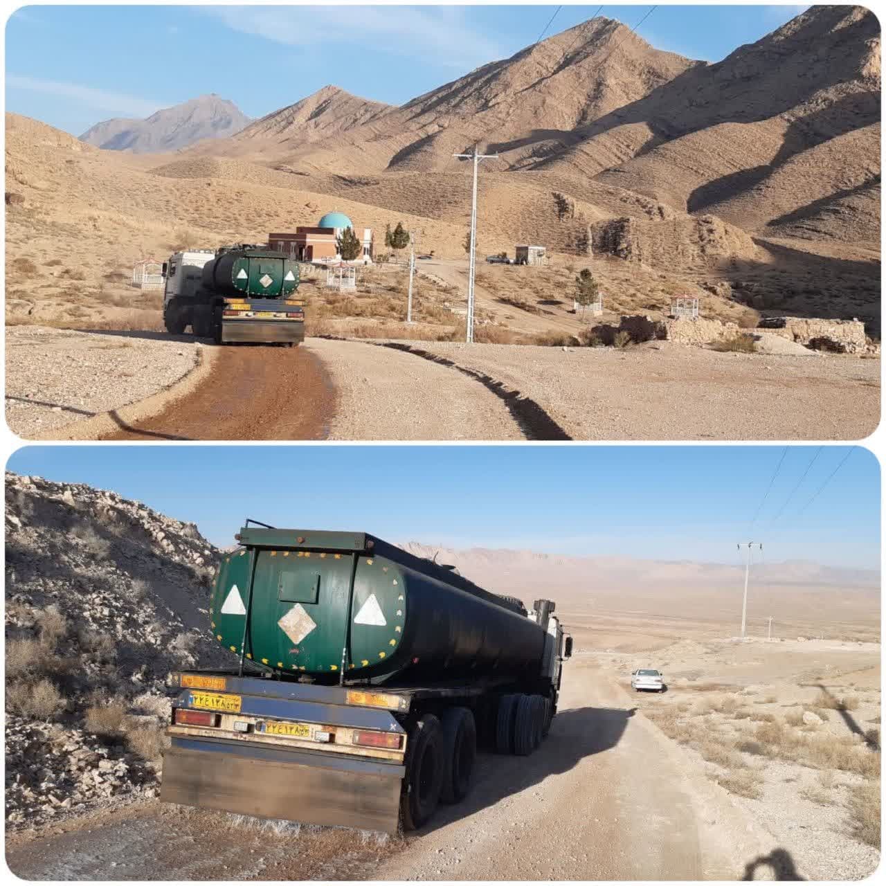مالچ پاشی راه دسترسی تنگه گزی با همراهی شرکت آلومینا