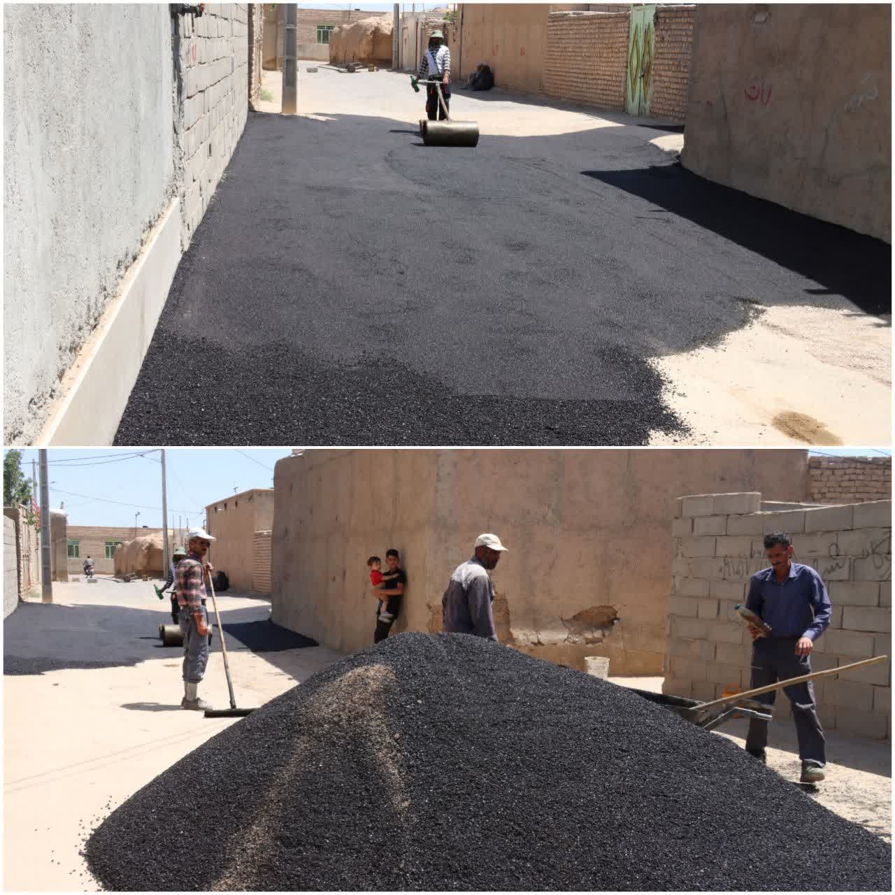 لکه‌گیری آسفالت مسیر تاریخی ـ مذهبی علم‌گردانی شهر جاجرم