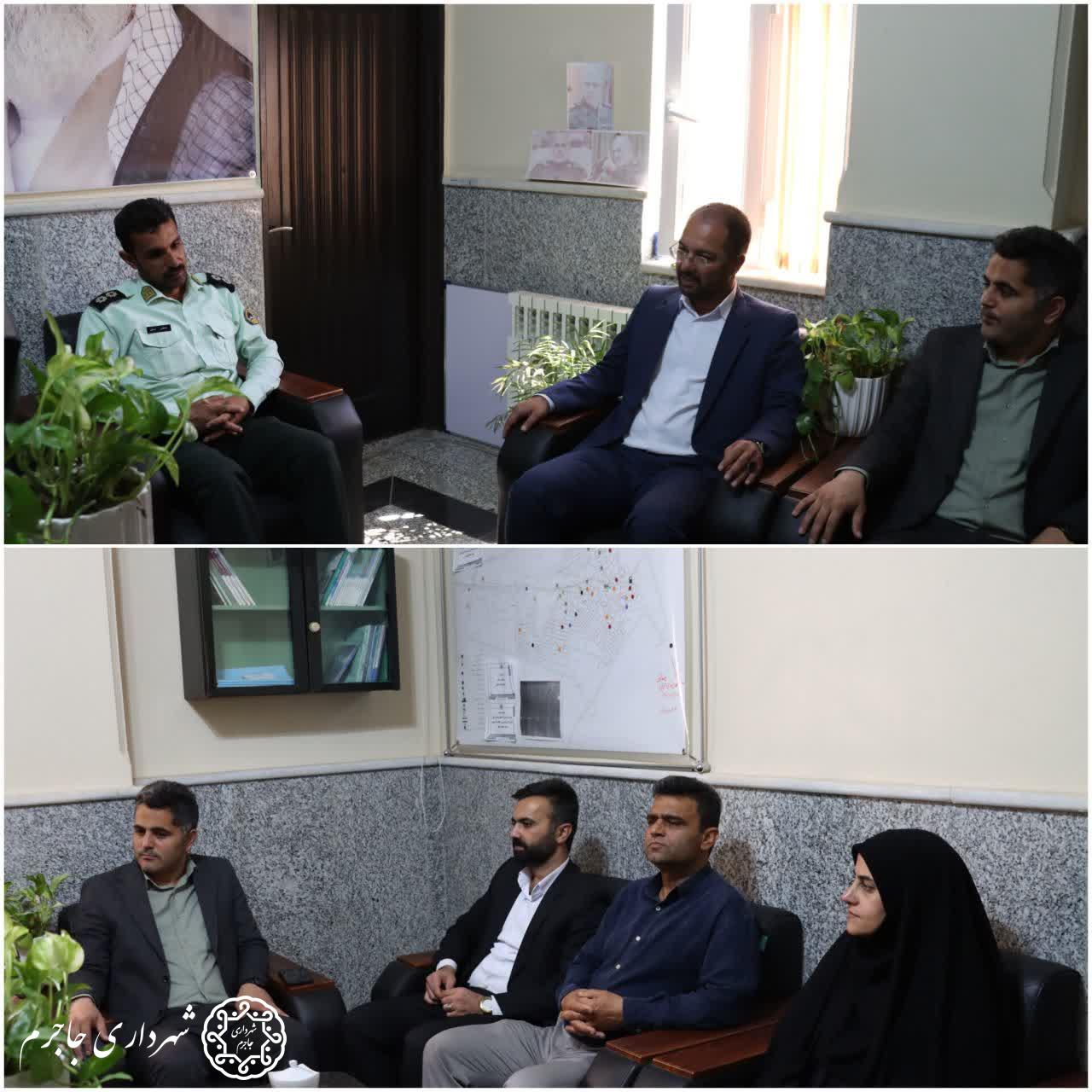 دیدار شهردار و اعضای شورای اسلامی شهر جاجرم با فرمانده انتظامی و رئیس کلانتری
