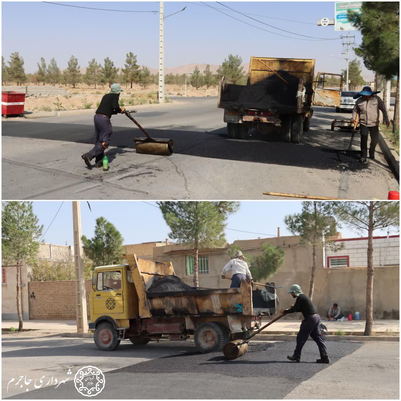 اجرای سرعت‌گیر استاندارد در خیابان موسوی جاجرمی جاجرم