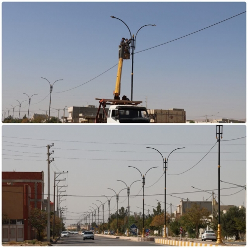 اجرای کامل طرح تأمین روشنایی بلوار حکمت